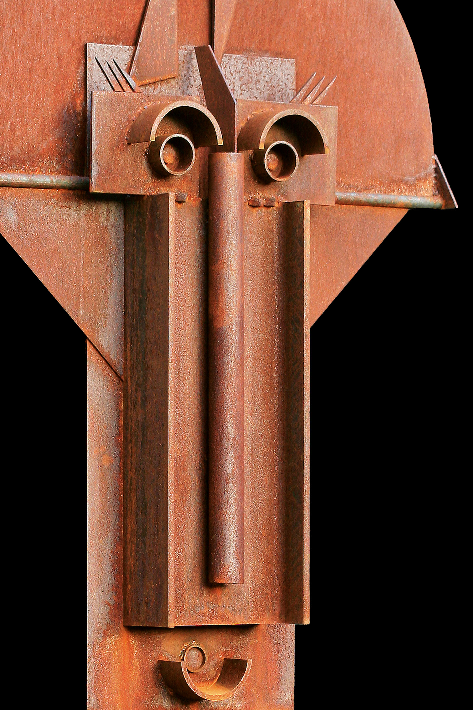 L'uomo nuovo, 2022, particolare,ferro di scarto e saldatura ad arco, 167 x 73 cm